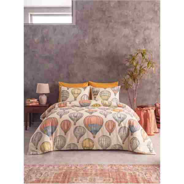 Tabu Home Cappadocia Balon Çarşafı Lastikli Krem Tek Kişilik Nevresim Takımı