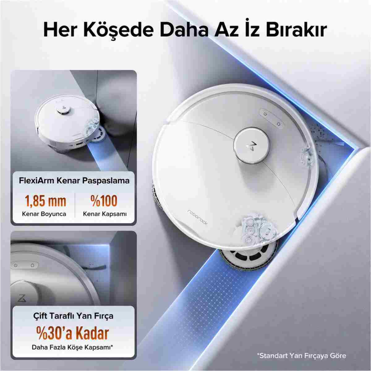 Roborock Qrevo 2 Pro Akıllı Robot Süpürge Beyaz - Görsel 3