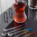 Milea 6lı Lüx Renkli Saplı Cam Çay Kaşığı Seti