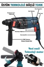 ASSUR 850W Metal Şanzıman Darbeli Matkap Kırıcı Delici Hilti 2-28mm - Görsel 5