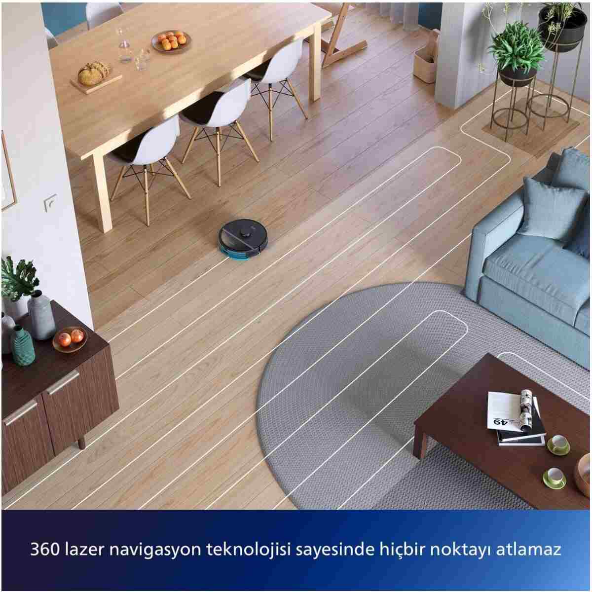 Philips 3000 Serisi HomeRun Aqua Islak Kuru Robot Süpürge, Otomatik Sarj İstasyonlu, XU3000/03 - Görsel 9
