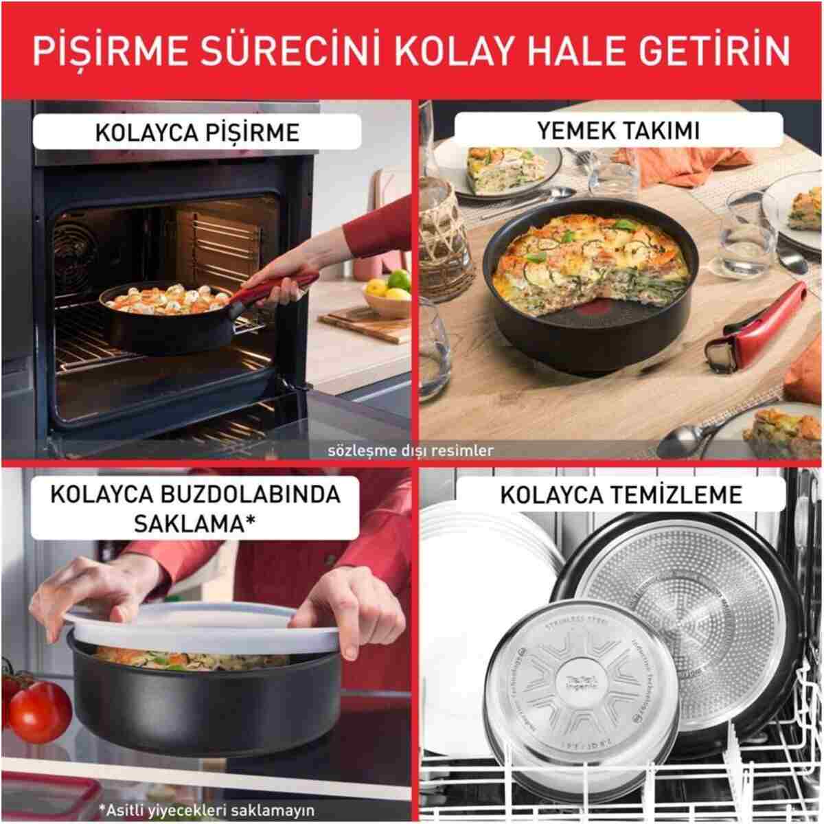 TEFAL Titanyum Ingenio Unlimited 6X Küçük Set 3 Parça - Görsel 11