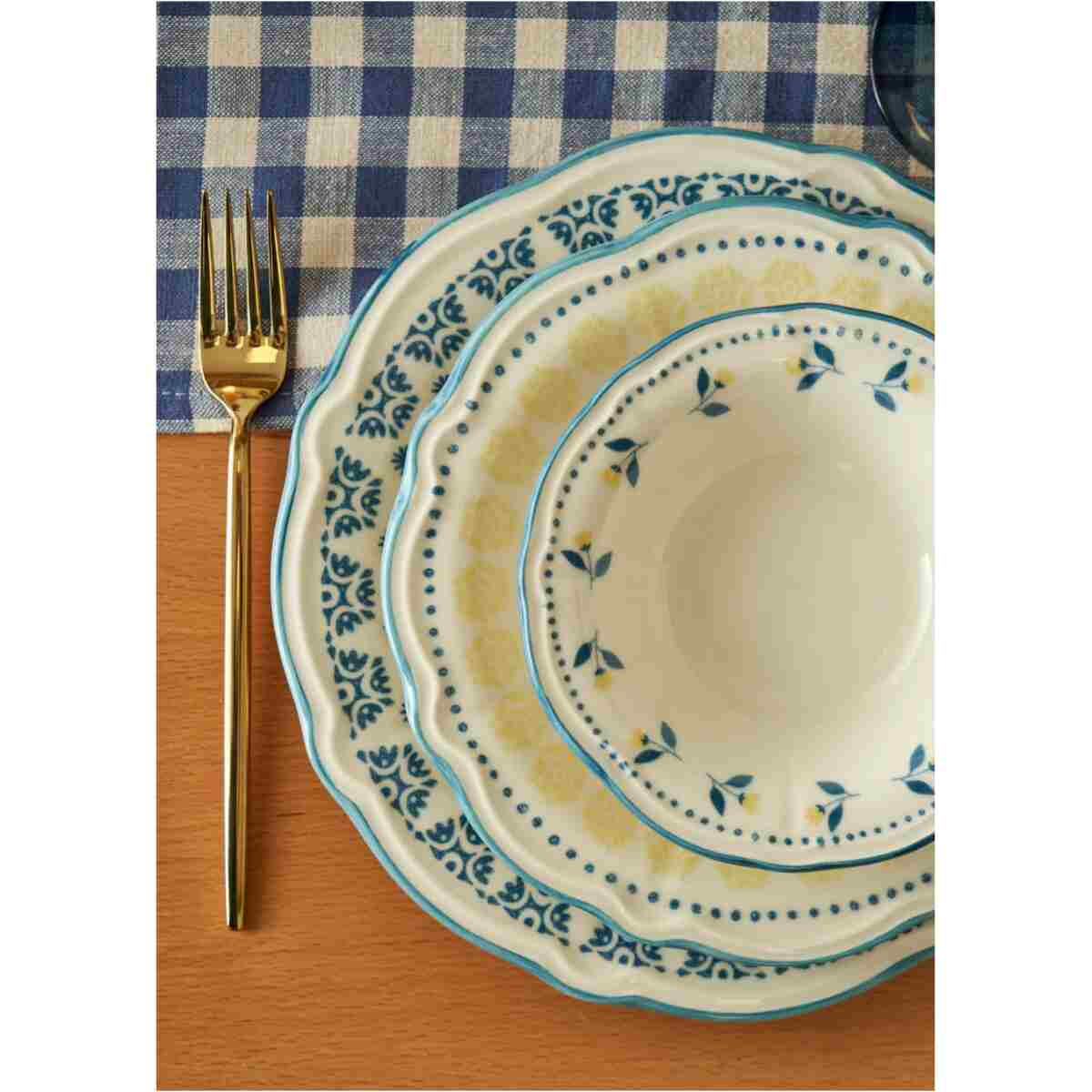 Bella Maison Mabel Stoneware 24 Parça 6 Kişilik Yemek Takımı Mavi - Görsel 10