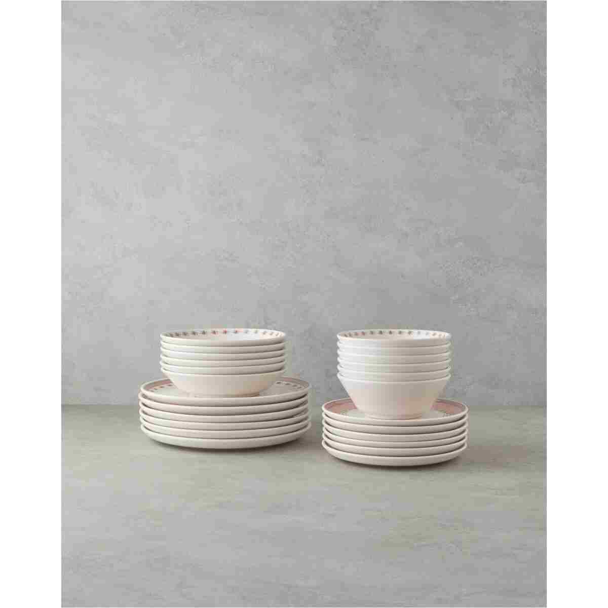 English Home Cloves Seramik Yemek Takımı 24 Parça 6 Kişilik Pembe - Görsel 4