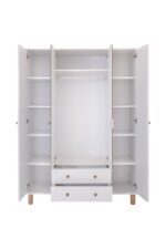 Kilim Mobilya Bohera Plus Aynalı Dört Kapaklı Dolap (MDF kapaklı, yüksek ayaklı, iki çekmeceli, 200cm yükseklikte) - Görsel 7