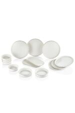 Kitchen Life 14 Parça 6 Kişilik Altın Yaldızlı Kahvaltı Takımı Caotıc Gold -Lüx Kahvaltılık Sunum Seti Tabağı - Görsel 4