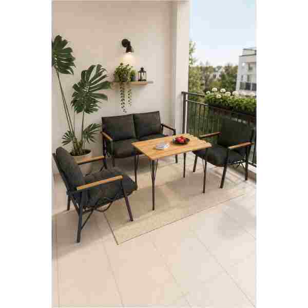 DORUK HOME Balkon, Bahçe, Cafe, Metal Koltuk Takımı, Bahçe Takımı , Çay Seti, 2 1 1 Masa