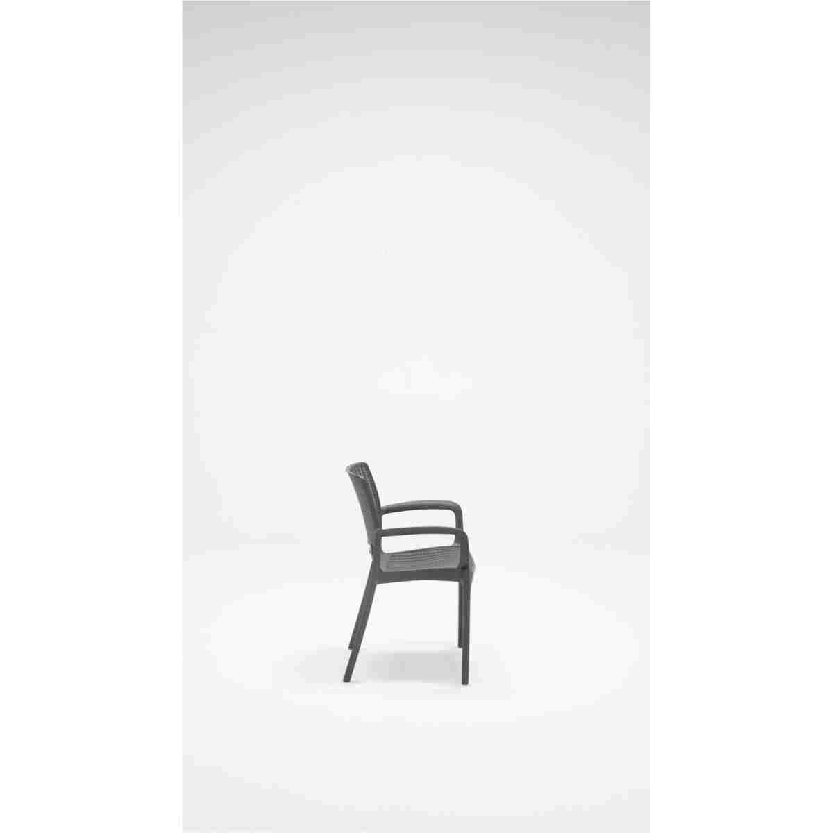 MOBETTO Home Rattan Kollu 4 Kişilik Bahçe Balkon Masa Takımı Antrasit - Görsel 6