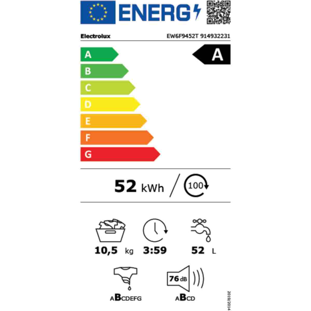 Electrolux EW6F9452T AI WashAssist 10,5kg 1400 Dev A Sınıfı FullWash45' Programlı Inverter Çamaşır Makinesi - Görsel 16