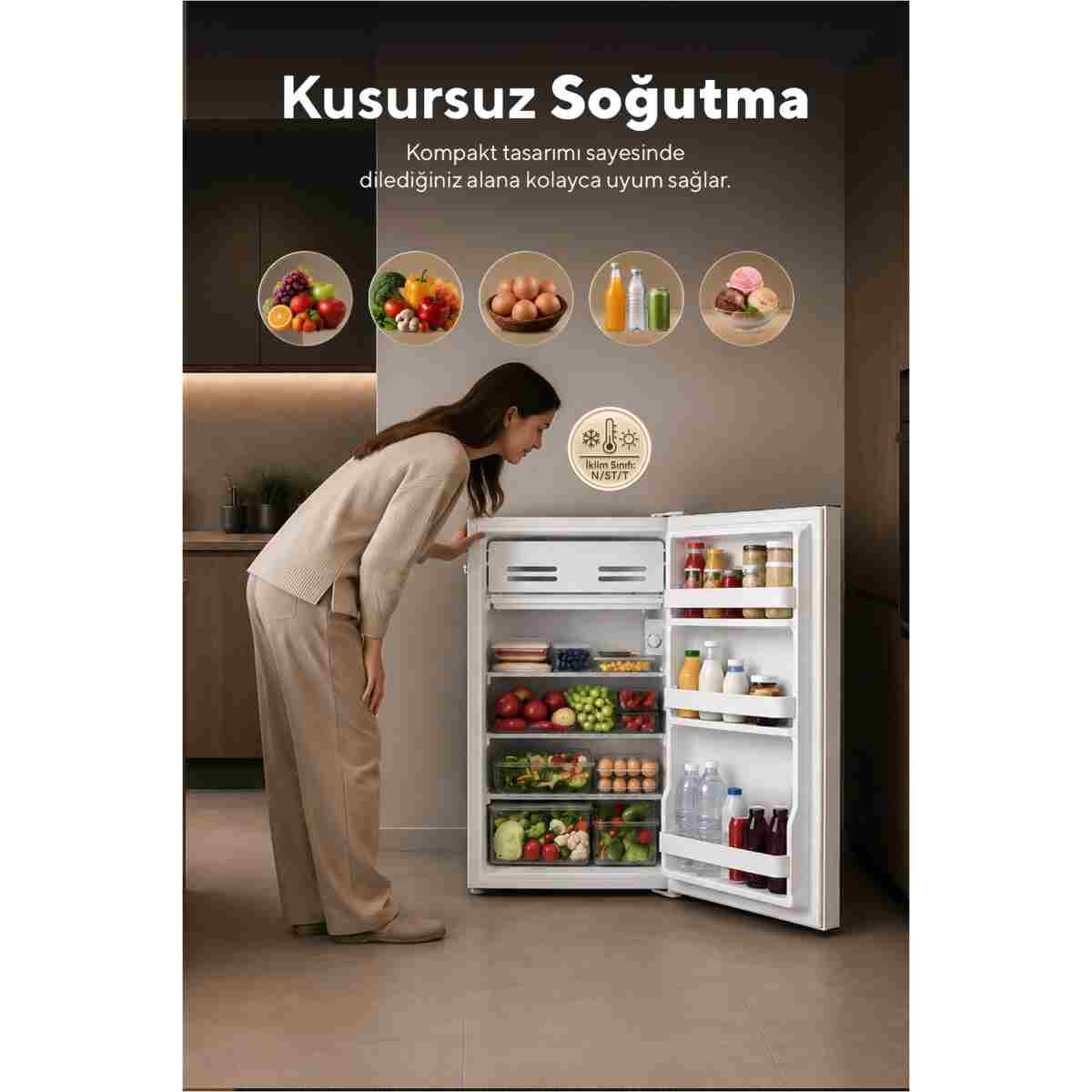 KUMTEL 93 L Beyaz Büro Tipi Mini Buzdolabı HMB-110 - Görsel 10