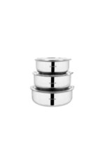 Schafer Practi 3 lü Çelik Saklama Kabı (16/18/20 Cm) 6 Parça-Inox - Görsel 9