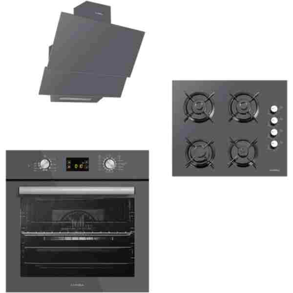 Luxell Opall Gri Cam Ankastre Set