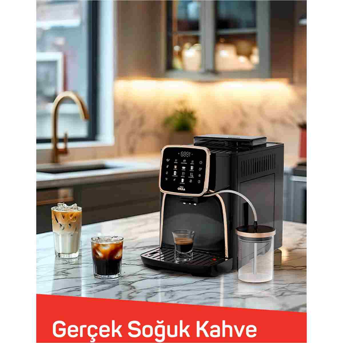 Arzum OK0028 Okka Espresso Pro M Tam Otomatik Espresso Makinesi, 11 Sıcak ve Soğuk İçecek, Bakır - Görsel 11