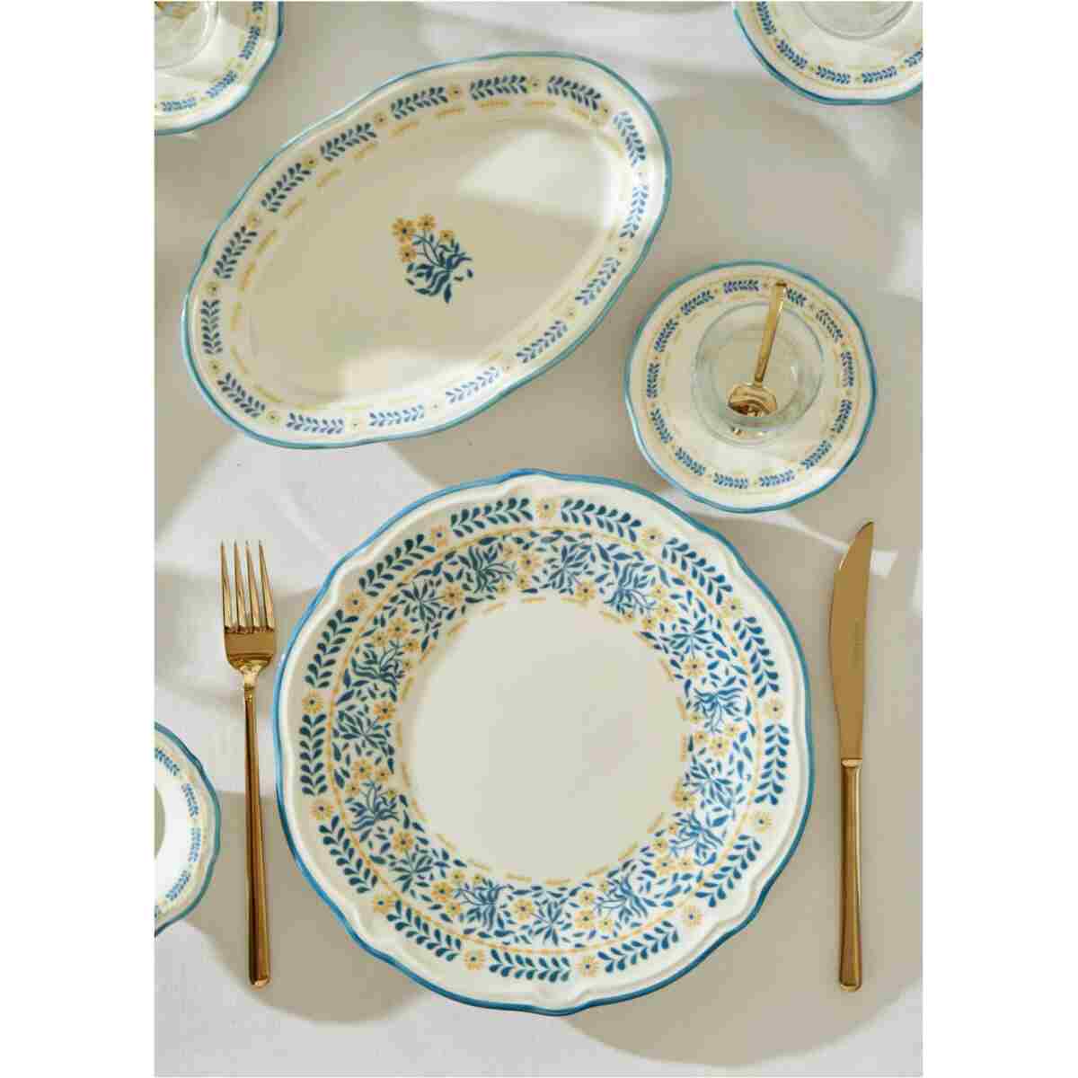 Bella Maison Liana Stoneware 26 Parça 6 Kişilik Kahvaltı Takımı Mavi - Görsel 11