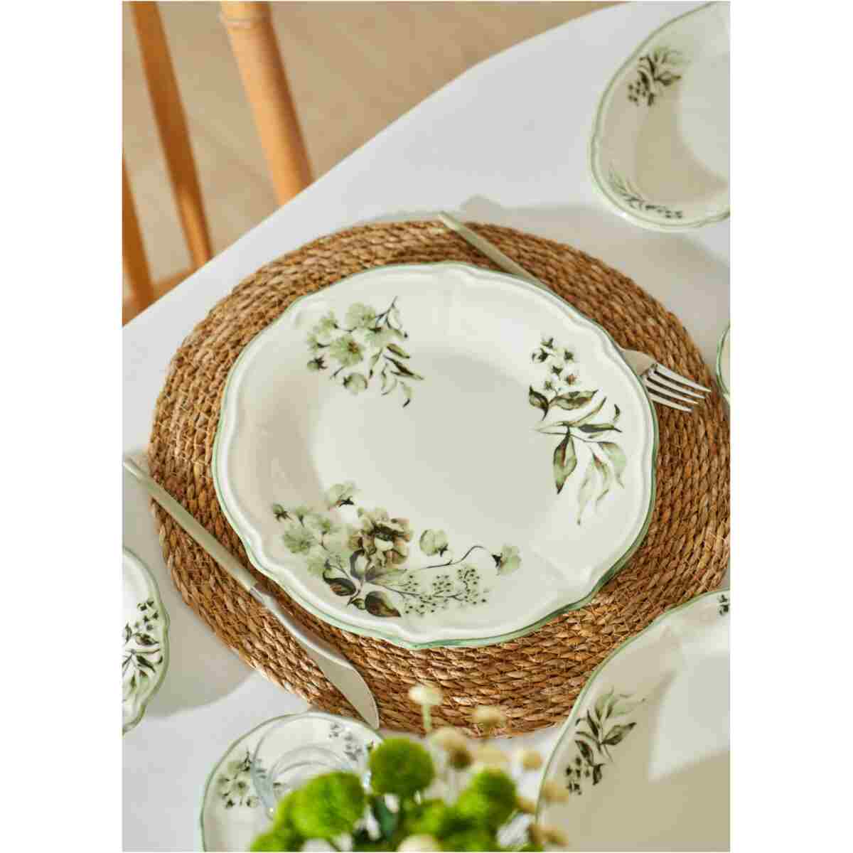 Bella Maison Julia Stoneware 26 Parça 6 Kişilik Kahvaltı Takımı Yeşil - Görsel 5