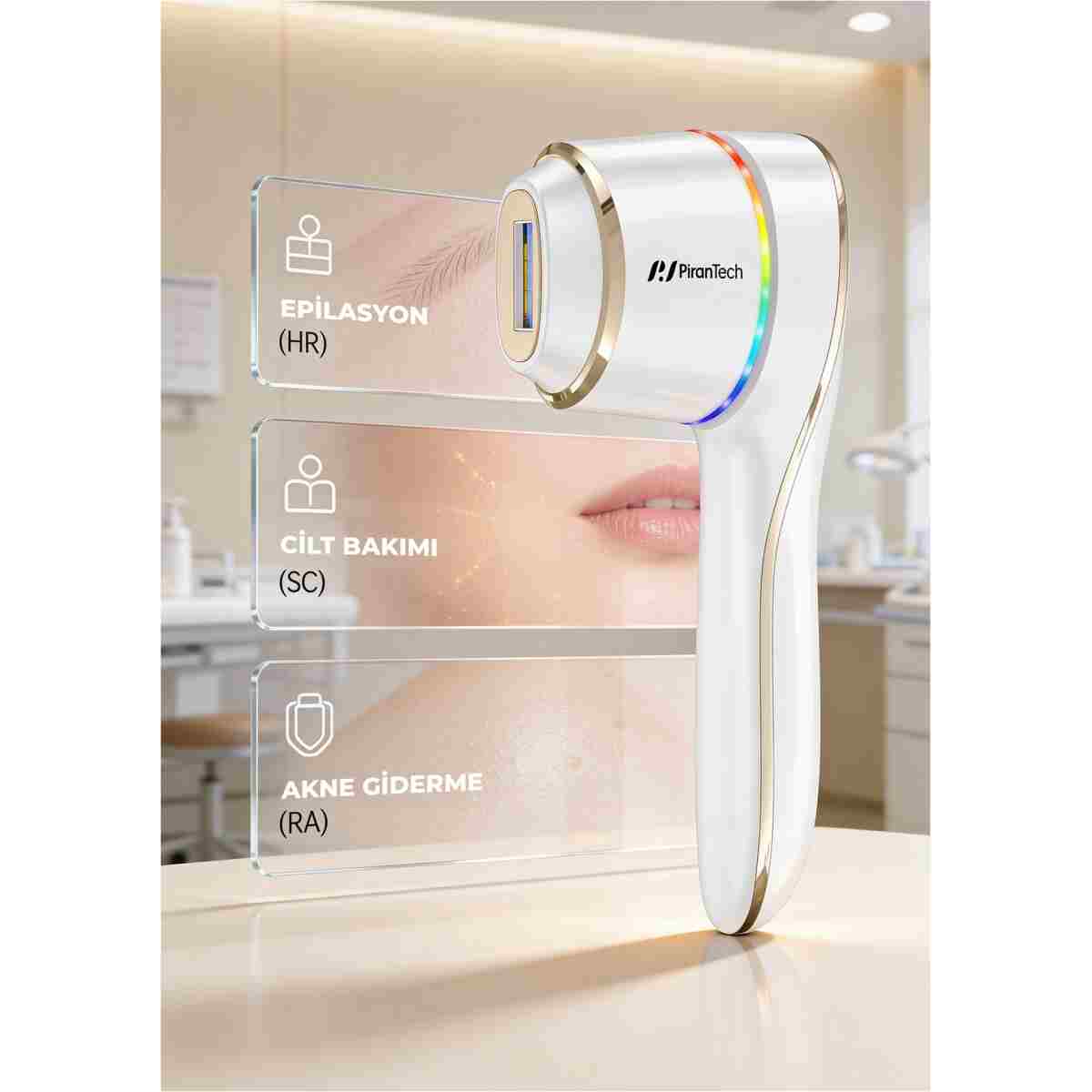 PiranTech BHRL-15 IPL Lazer Epilasyon Cihazı Buz Soğutmalı, 10 Seviye, Kablosuz & Kablolu - Görsel 4