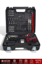 DAFLONG PRO 21V 130+ PARÇA ÇİFT AKÜLÜ ÇELİK MANDREN KÖMÜRSÜZ DARBELİ ŞARJLI MATKAP VİDALAMA DFL-7 - Görsel 3