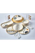 Kitchen Life 23 Parça 6 Kişilik Axial Stackable Kahvaltı Takımı - Sosluklu ve Kaşıklı Kahvaltılık Sunum Seti - Görsel 3