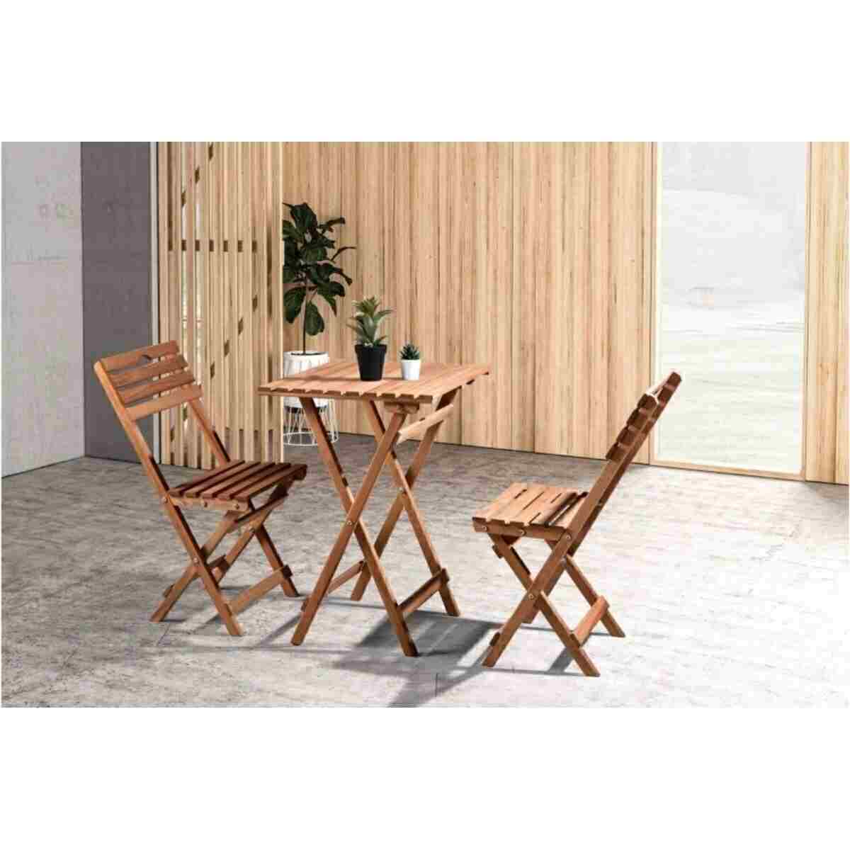 BarışAhşap Ahşap Masa Sandalye Seti(KATLANABİLİR) Minder Hediyeli - Görsel 5