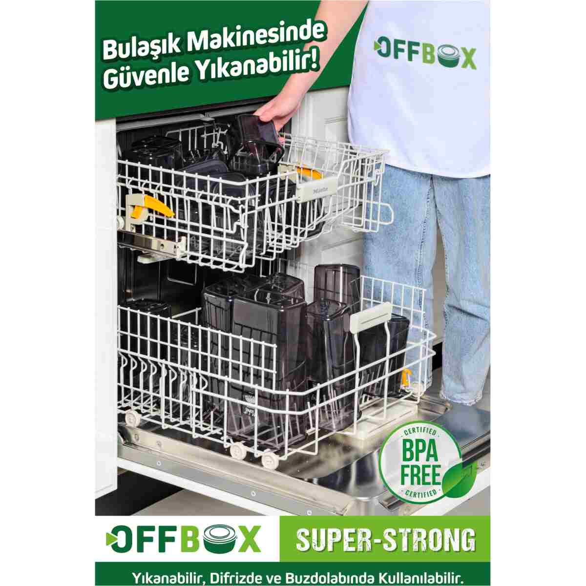 OFFBOX 12 Adet 24 Parça 1,2 Litre Kare Erzak Bakliyat Saklama Kabı Seti Baharatlık 20 Adet Etiket Hediyeli - Görsel 4