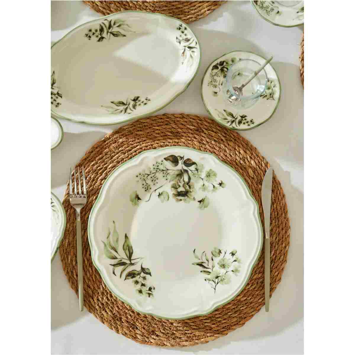 Bella Maison Julia Stoneware 26 Parça 6 Kişilik Kahvaltı Takımı Yeşil - Görsel 11