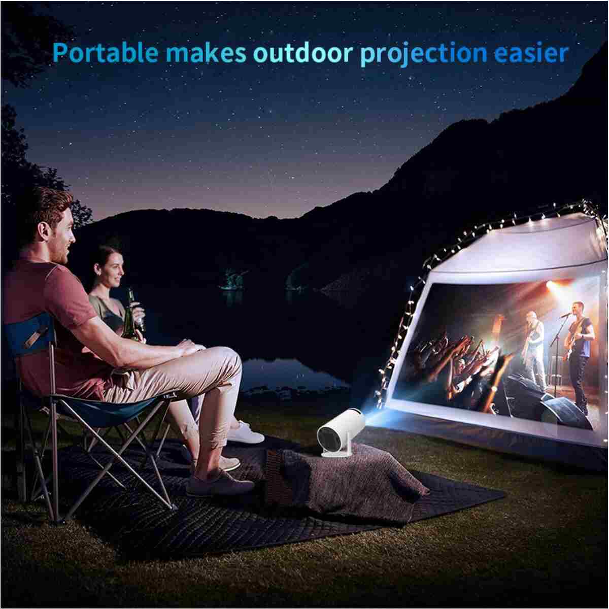 Magcubic Mini Beyaz Taşınabilir Sinema Projektörü 720p Ev Sineması Bluetooth Android Projeksiyon. - Görsel 4