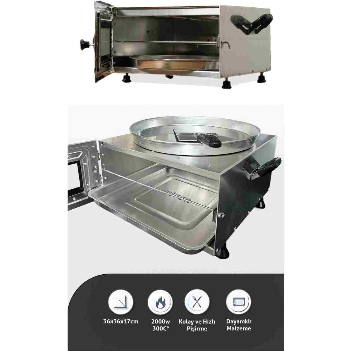 Tifer Hamarat Plus Xl Büyük Boy Fırın (PİZZA, BAZLAMA, LAHMACUN, KEBAP, SEBZE KÖZLEME FIRINI) - Görsel 7
