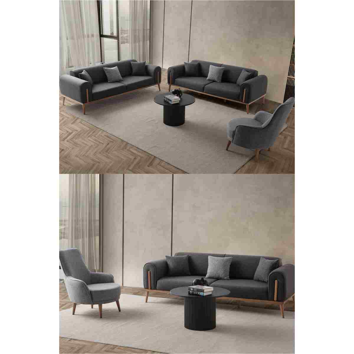 EDSY HOME Riva 3+3+1+1 Koltuk Takımı Sütlü Kahve - Görsel 10
