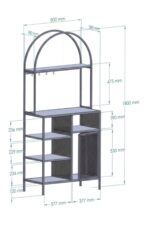 DEKOPRATİK Capella Kahve Köşesi Standı & Çok Amaçlı Mutfak Dolabı - Tel Kapaklı (80x180cm) - Görsel 5