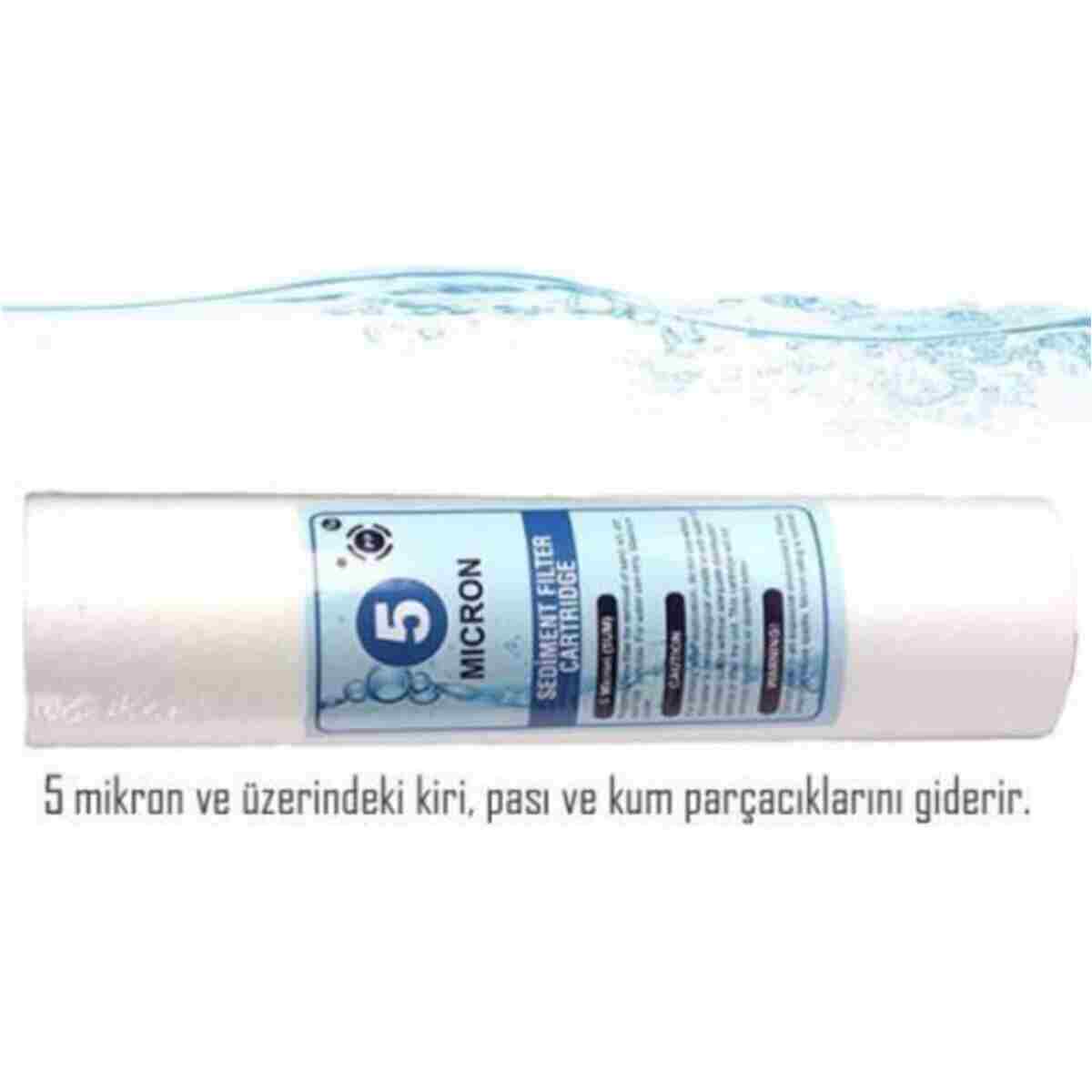 Aqualine Su Arıtma Cihazı Filtresi 3lü 5 Mikron Sediment Filtre Seti - Görsel 3