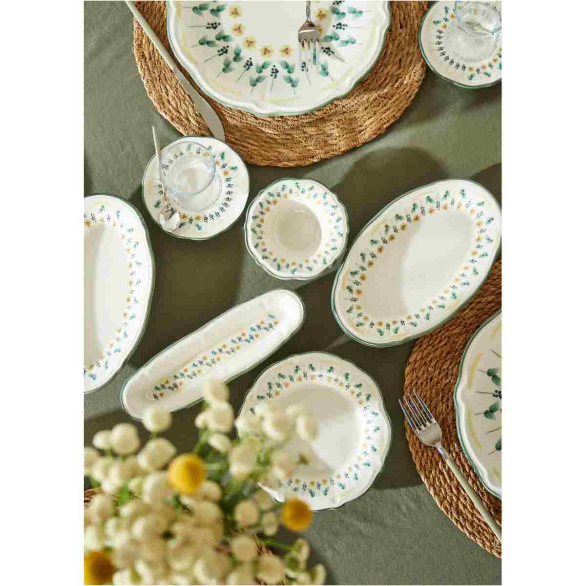 Bella Maison Adelina Stoneware 26 Parça 6 Kişilik Kahvaltı Takımı Yeşil - Görsel 10