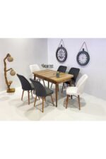 Kaktüs Avm 6 Kişilik Açılır Mdf Masa Sandalye Takımı Mutfak Masası Takımı Salon Masası - Görsel 6