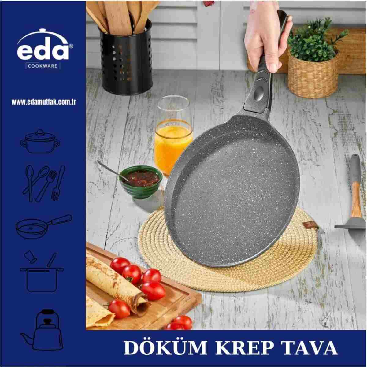 Eda Granit Döküm Krep Tavası 26cm - Görsel 4