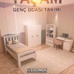 Ninnimo 4 Parçalı Beyaz Mdf Yaşam Genç Odası Takımı (karyola 90x190, Gardırop, Kitaplık Ve Çalışma Masası)