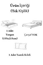 sternen glanz Veloria Pamuklu Çift Taraflı Desenli Wellsoft Tek kişilik Yorgan ve Yastık Kılıfı seti / Uyku Seti - Görsel 3