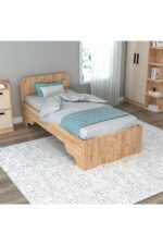 ARNETTİ Luses Genç Odası Takımı Atlantik Çam Bej | Gardırop Çalışma Masası Komodin ve Karyola 4'lü Set - Görsel 4