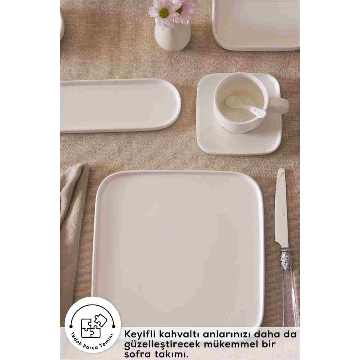 Karaca Forever Bone Cubique 35 Parça 6 Kişilik Kahvaltı Takımı - Görsel 3