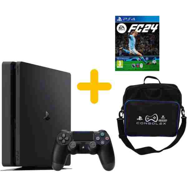 Sony PlayStation 4 Slim 500GB + FC 24 Disk Oyun + 1 Adet V2 Kol + ConsoleX Çanta (Yenilenmiş)