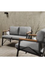 MB GARDEN FURNITURE Simetri Model, Balkon, Bahçe, Cafe, Metal Koltuk Takımı, Bahçe Takımı , Çay Seti, 2+1+1 süngerli - Görsel 3