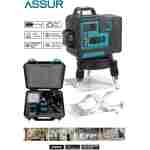 ASSUR 360° 12 Köşe Otomatik Hizalamalı Yeşil Çizgili Su Terazili Lazer Metre Hizalama