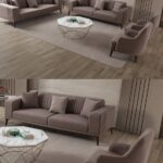 EDSY HOME Regnar 3+3+1+1 Koltuk Takımı Kahverengi