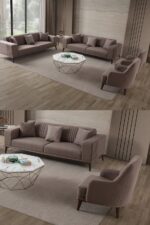 EDSY HOME Regnar 3+3+1+1 Koltuk Takımı Kahverengi
