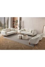 EDSY HOME Regnum Koltuk Takımı 3+3+1+1 Krem Renk - Görsel 2