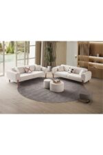 EDSY HOME Armoni 3+3 Koltuk Takımı Krem - Görsel 2
