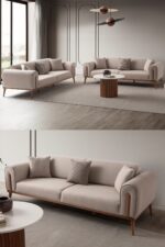 EDSY HOME Riva 3+3 Koltuk Takımı Krem - Görsel 9