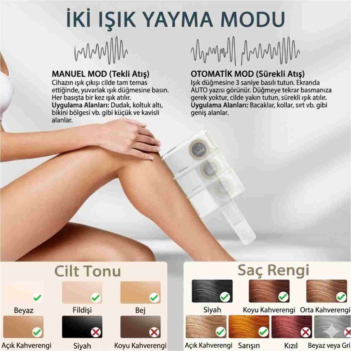 Lexical Lazer Epilasyon Cihazı Pro Ice IPL - 1.000.000 Atım - Buz Başlıklı Soğutma Teknolojisi - Görsel 10