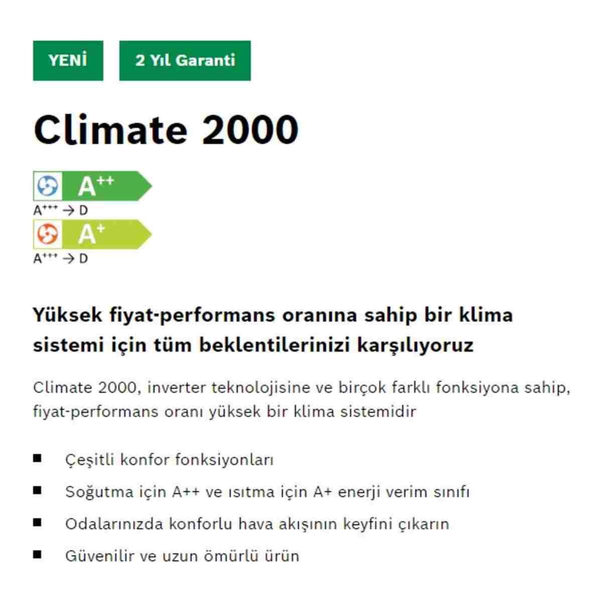 Bosch Climate 2001 Cl2001-9000 Btu A R32 - Görsel 8