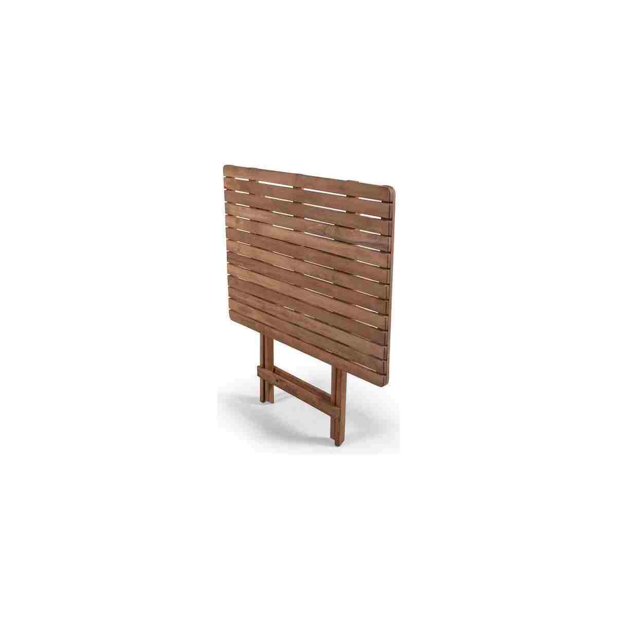 BarışAhşap Açık Ceviz Balkon Bahçe 60x80 Cm Masa 2 Sandalye 3 Lü Katlanabilir Bistro Set Minder Hediyeli - Görsel 3