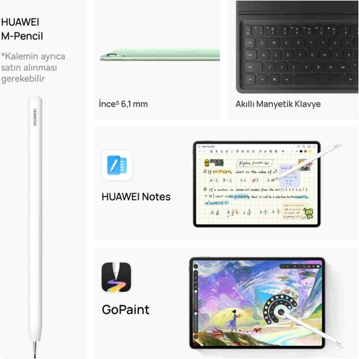 Huawei Yeni (2026) MatePad 11.5S Ultra Net PaperMatte Ekran 12GB 256GB Yeşil + Ayrılabilir Klavye - Görsel 5