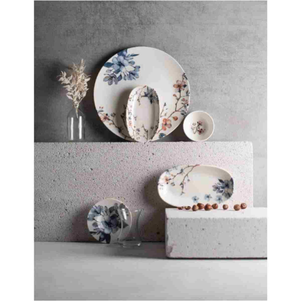 ChiChi HOME Sakura 26 Parça 6 Kişilik Çay Bardaklı Porselen Kahvaltı Seti - Görsel 3